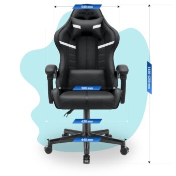 Detské herné kreslo HC - 1004 čiernej farby s bielym detailom