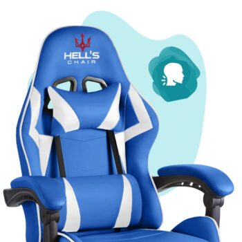 Detské herné kreslo HC - 1007 modrej farby s bielym detailom