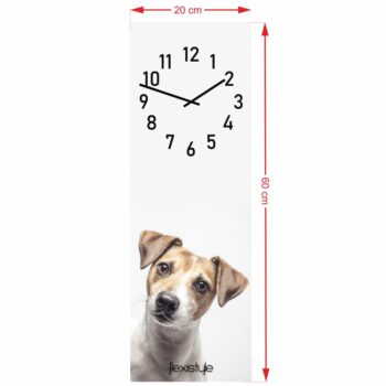 Detské nástenné hodiny 20 x 60 cm s jack russel