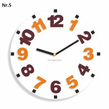 Detské nástenné hodiny s farebnými číslami oranžová