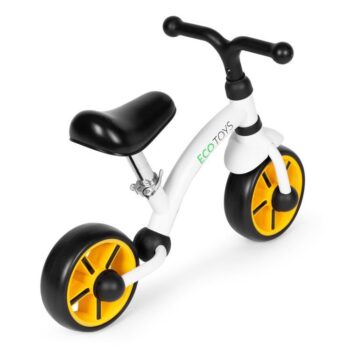 Detské odrážadlo -  bicykel ECOTOYS bielo-čierna