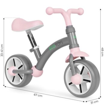 Detské odrážadlo -  bicykel ECOTOYS ružová