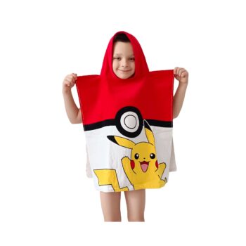 Detské pončo Pokémon Pokéball a Pikachu, 50 x 115 cm