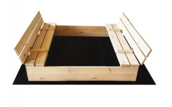 Detské uzatvárateľné pieskovisko s lavičkami 140 x 140 cm