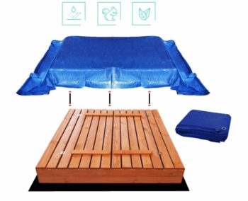 Detské uzatvárateľné pieskovisko s lavičkami 140 x 140 cm impregnované