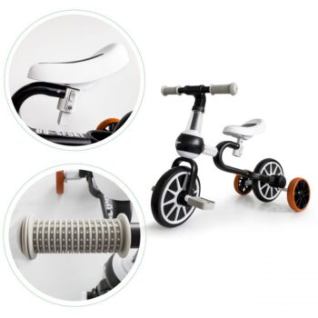 Detský bicykel, odrážadlo v čiernej farbe Ecotoys 4v1