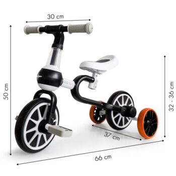 Detský bicykel, odrážadlo v čiernej farbe Ecotoys 4v1