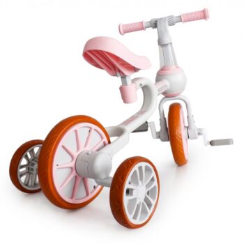 Detský bicykel, odrážadlo v ružovej farbe Ecotoys 4v1