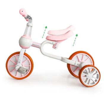 Detský bicykel, odrážadlo v ružovej farbe Ecotoys 4v1