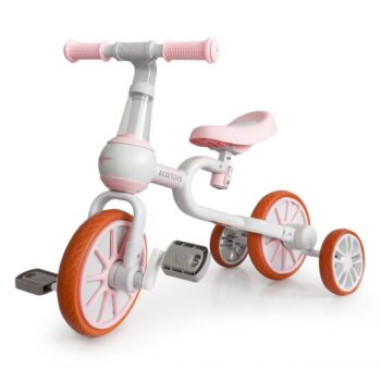 Detský bicykel, odrážadlo v ružovej farbe Ecotoys 4v1