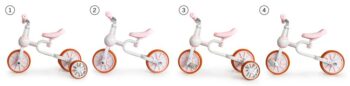 Detský bicykel, odrážadlo v ružovej farbe Ecotoys 4v1