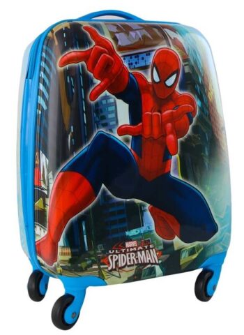 Detský cestovný kufor Spiderman modrej farby 31 l