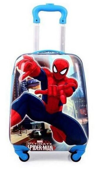 Detský cestovný kufor Spiderman modrej farby 31 l