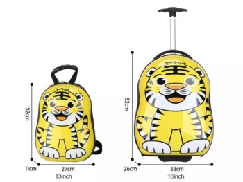 Detský cestovný kufor s tigrom 30 l + batoh