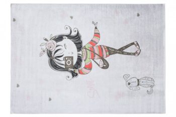 Detský koberec do dievčenskej izby so slečnou a psíkom Šírka: 160 cm | Dĺžka: 220 cm