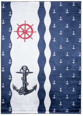 Detský koberec s jednoduchým námorníckym motívom Šírka: 80 cm | Dĺžka: 150 cm