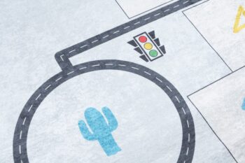 Detský koberec s motívom cesty a hry škôlka Šírka: 80 cm | Dĺžka: 150 cm