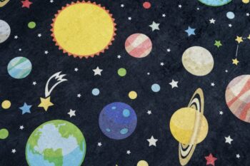 Detský koberec s motívom planét a hviezd Šírka: 80 cm | Dĺžka: 150 cm