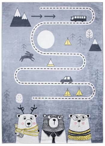 Detský koberec s motívom zvieratiek a cesty Šírka: 120 cm | Dĺžka: 170 cm