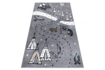 Detský kusový koberec Fun Indian grey, 80x150, šedá, detská izba