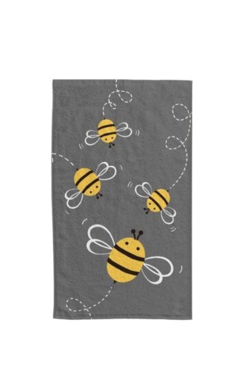 Detský uterák z mäkkej bavlny s veselou potlačou včielok Šírka: 30  cm | Dĺžka: 50 cm