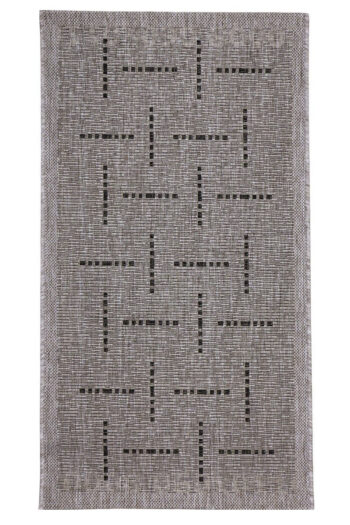 Devos Caby (DC Carpets), Kusový koberec FLOORLUX Silver / Black 20008 Spoltex – na von aj na doma, 160x230, šedá, chodba / predsieň