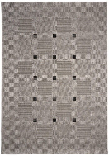 Devos Caby (DC Carpets), Kusový koberec FLOORLUX Silver / Black 20079 Spoltex – na von aj na doma, 120x170, béžová, chodba / predsieň