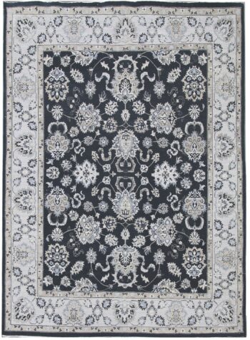 Diamond Carpets India, Ručne viazaný kusový koberec Diamond DC-98 JN Black / ivory, 245x305, čiernobiela, chodba / predsieň