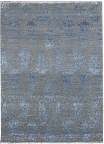 Diamond Carpets India, Ručne viazaný kusový koberec Diamond DC-EKT 10 Silver / blue, 365x457, modrá, chodba / predsieň