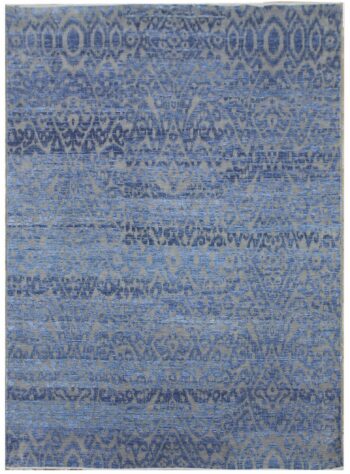 Diamond Carpets India, Ručne viazaný kusový koberec Diamond DC-EKT 6 Silver / light blue, 275x365, modrá, chodba / predsieň