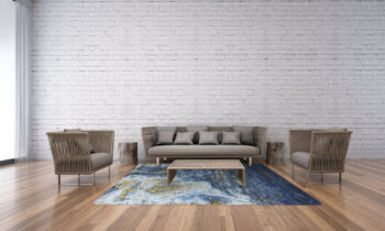 Diamond Carpets India, Ručne viazaný kusový koberec Diamond DC-Galaxy 4 Silver / Mix, 120x170, modrá, chodba / predsieň