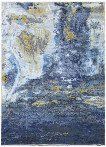 Diamond Carpets India, Ručne viazaný kusový koberec Diamond DC-Galaxy 4 Silver / Mix, 120x170, modrá, chodba / predsieň