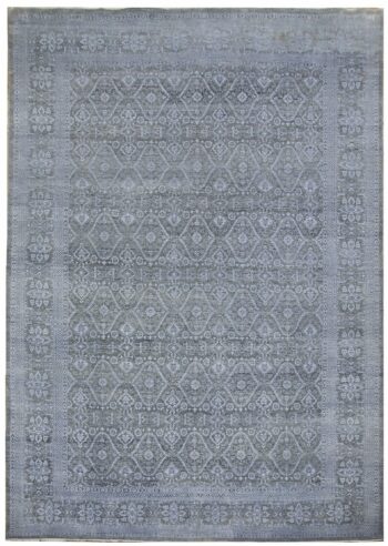 Diamond Carpets India, Ručne viazaný kusový koberec Diamond DC-HALI B Light grey / blue, 120x170, modrá, chodba / predsieň