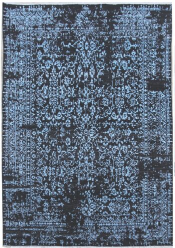 Diamond Carpets India, Ručne viazaný kusový koberec Diamond DC-JK 1 Denim blue / aqua, 120x170, modrá, chodba / predsieň