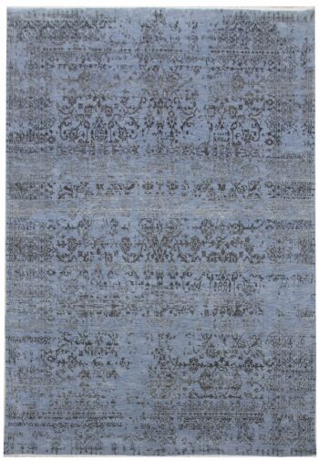 Diamond Carpets India, Ručne viazaný kusový koberec Diamond DC-JK 1 Jeans blue / black, 140x200, modrá, chodba / predsieň