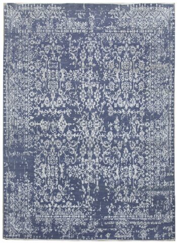Diamond Carpets India, Ručne viazaný kusový koberec Diamond DC-JK 1 Jeans blue / silver, 140x200, modrá, chodba / predsieň
