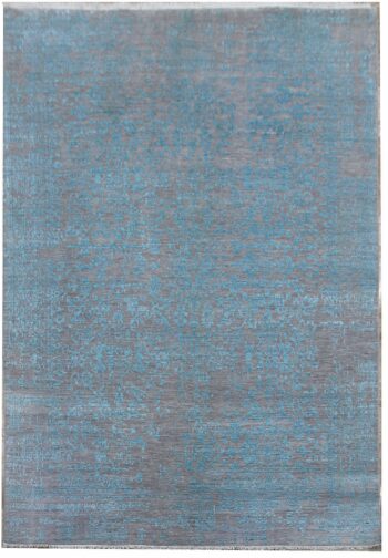Diamond Carpets India, Ručne viazaný kusový koberec Diamond DC-JK 1 Silver / light blue, 245x305, modrá, chodba / predsieň