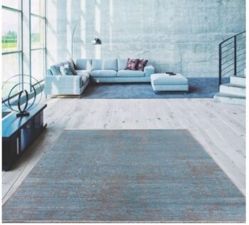 Diamond Carpets India, Ručne viazaný kusový koberec Diamond DC-JK 1 Silver / light blue, 365x550, modrá, chodba / predsieň