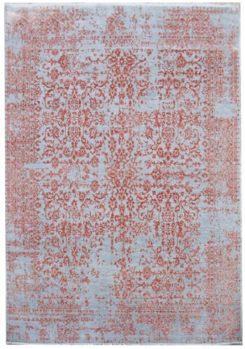 Diamond Carpets India, Ručne viazaný kusový koberec Diamond DC-JK 1 Silver / orange, 365x457, oranžová, chodba / predsieň