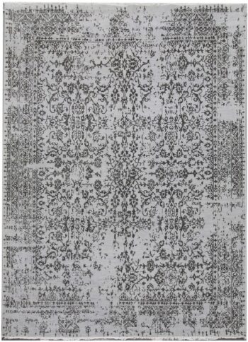 Diamond Carpets India, Ručne viazaný kusový koberec Diamond DC-JK 1 silver / black, 245x305, šedá, chodba / predsieň