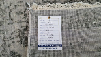 Diamond Carpets India, Ručne viazaný kusový koberec Diamond DC-JK 1 silver / black, 365x457, šedá, chodba / predsieň