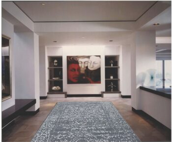 Diamond Carpets India, Ručne viazaný kusový koberec Diamond DC-JK 2 Light grey / silver, 140x200, šedá, chodba / predsieň