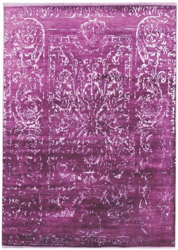 Diamond Carpets India, Ručne viazaný kusový koberec Diamond DC-JK 2 Purple / silver (overdye), 365x457, fialová, kancelária