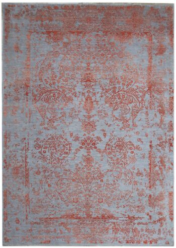 Diamond Carpets India, Ručne viazaný kusový koberec Diamond DC-JK ROUND Silver / orange, 275x365, oranžová, chodba / predsieň