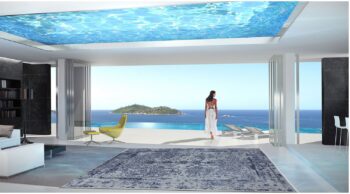 Diamond Carpets India, Ručne viazaný kusový koberec Diamond DC-JK ROUND Silver / peacock blue, 365x457, modrá, chodba / predsieň