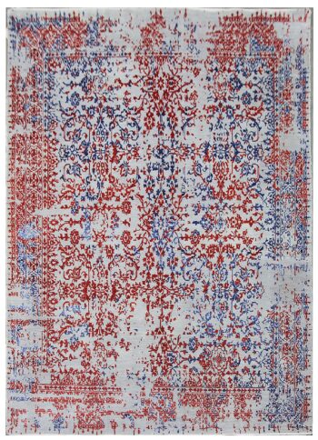 Diamond Carpets India, Ručne viazaný kusový koberec Diamond DC-JKM Silver / blue-red, 275x365, červená, chodba / predsieň