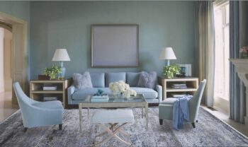 Diamond Carpets India, Ručne viazaný kusový koberec Diamond DC-KM Glacier mix, 305x425, modrá, kancelária