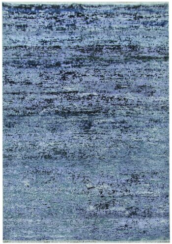 Diamond Carpets India, Ručne viazaný kusový koberec Diamond DC-KM Snowland, 120x170, modrá, chodba / predsieň