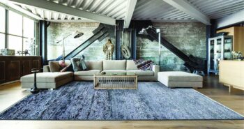 Diamond Carpets India, Ručne viazaný kusový koberec Diamond DC-KM Snowland, 180x275, modrá, chodba / predsieň