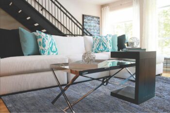 Diamond Carpets India, Ručne viazaný kusový koberec Diamond DC-KM Thropical mix, 180x275, modrá, šedá, chodba / predsieň